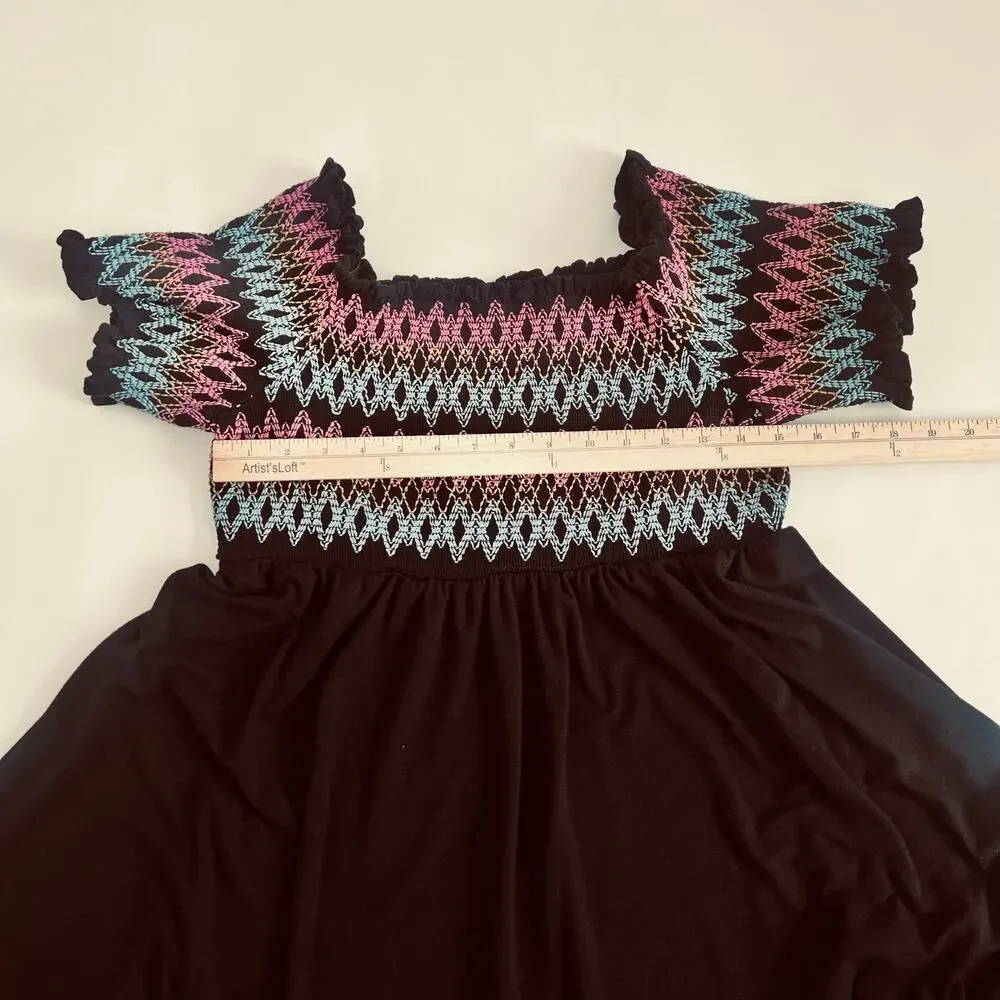 TORRID BLACK EMBROIDERED JESERY OFF SHOULDER SKATER DRESS BLACK SIZE 2 - Picture 11 of 12